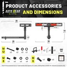 For 2  Receivers 400lbs Adjustable Rear Luggage Basket Rack Hitch Mount Cargo