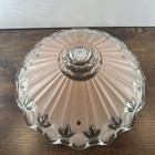 Vintage 10  Frosted Blush Glass Ceiling Light Shade W  Scalloped Edge  Floral