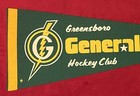 Rare Vintage 1970 s Greensboro Generals Southern Hockey League Pennant Shl Early