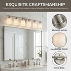 39   Vanity Light 6 Lights With Glass Shade Bathroom Mirror Wall Nickel Fixture