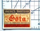 Gota Swedish Matchbox Vinyl Sticker Vintage Sweden Retro Antique Label Art Decal