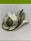 Jacob Tostrup Sterling Silver Enamel  Brooch Norway Norwegian