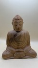 Vintage Hand Carved Sitting Meditating Wood Buddha Statue From Asian