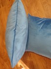 Solid Blue Throw Pillow Covers For Couch  Chair  Sofa 18x18 Set Of 2 Soft Velour