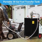 30 Gallon Gas Caddy Portable Fuel Diesel Oil Transfer Tank With 4 Wheels   Pump