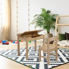 Kids Wooden Lift-top Desk Chair Set  Oddler Table Chair W storage For Arts Craft