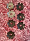 Antique Punched pressed Tin Silver Christmas Tree Light Reflectors Set Of 26