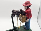 Vintage Cast Iron Mechanical Monkey Bank     Man   Monkey Coin Bank