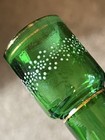 Antique Blown Green Glass Handpainted Barber Bottle    7   
