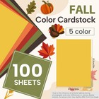 100 Sheets Fall Cardstock Paper 8 5  X 11   5 Fall Colored Cardstock