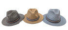  lot Of 3  Size Large - Bailey Of Hollywood Hat Hester Fedora Braided Straw Rare