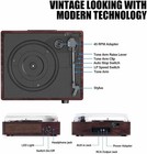 Bluetooth Vinyl Record Player 3-speed Turntable With Stereo Speakers Vintage