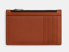 Coach Unisex Dark Tan Smooth Grain Leather Zip Card Case  cbk17  - Nwt
