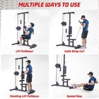 Black Lat Pull Down Machine Back Exercise Machine Cable Station For Home gym Us