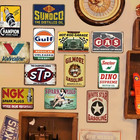Retro Garage Tin Signs 12 Vintage Metal Wall Decor Men Cave Wall Decorations Lot