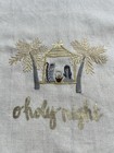 New Cotton Colors Dish Towel Christmas Embroidered Nativity Scene Oh Holy Night
