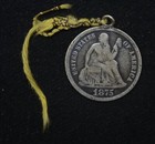 1875 Love Token Engraved Lf Liberty Seated Dime Silver Necklace Ready