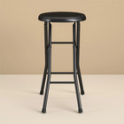 Mainstays 24  Vinyl Padded Folding Stool  Black
