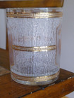 Vintage Mcm Culver 22kt Gold Wyoming State Souvenir Drink Glass Grand Tetons