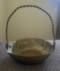 Vintage Silver Plated  Bowl Basket Twisted Handle Handcrafted Decorative 123g