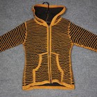 Om Sai Ram Craft Orange Black Striped Cotton Hoodie Size S Hooded Jacket