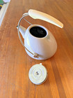 Vintage Mid-century Atomic Noritake Tea Kettle  White Enamel Great Condition 