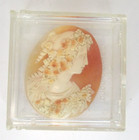 Antique Hand Carved Shell Cameo Three Color 1900