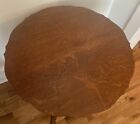 Antique Quarter Sawn Tiger Oak Parlor Lamp Table W Glass Ball   Claw Feet