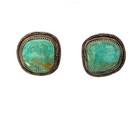 Navajo Native American Juan Chief Yellowhorse Turquoise Sterling Silver Earrings