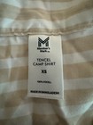 Member   s Mark Tencel Striped Camp Shirt Beige White Xs Nwt