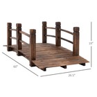 Fir Wood Garden Bridge Arc Walkway With Side Railings For Backyards