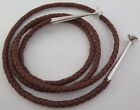 43 5  Top Quality Brown Leather 6 Ply Bolo Tie Cord   Large Sterling Silver Tips