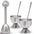 Egg Cups   Cracker Set Of 5  1 Stainless Steel Egg Topper Cutter - 2 Egg Hold   