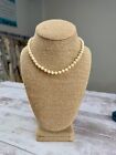 Vintage 14  Cultured Pearl Necklace With Antique 14k Yellow Gold Clasp As Is