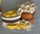 Set Of 5 Vintage Syroco Fruit And Flower Wall Plaques  Good Vintage Condition
