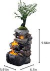 Tabletop Water Fountain With Led Lighting For Indoor Decor