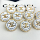 10 Chanel Buttons White Gold Cc Logo Metal 20mm