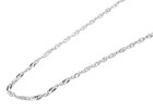 14k Solid White Gold Singapore Chain Anklet 10 