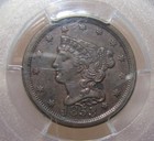 1853 Braided Hair Half Cent - Pcgs Au 53 - Nice Coin No Issues - Free Ship  