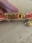 Vintage Juicy Couture Gold Tone Chain Belt W  Orange   White Ribbon