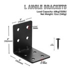Mozcorn 8 Pcs Heavy Duty Steel Corner Brackets  4 x4 x3  90 Degree L Right Angle