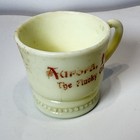 Aurora   Indiana In Uranium Antique Custard Glass Souvenir Shot Glass