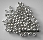 Spacer Beads Sterling Silver Plate Spacers 4mm Round Filler Beads 100 Pcs Fpb032