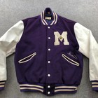 Vintage Letterman Jacket Mens 42 Purple Embroidered Patch Butwin 1950s  