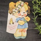 Vintage Greeting Card Mother s Day Baby Puppy Dog Doggie Die-cut 1950s Unused