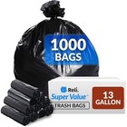 Bulk 1000 Count 13 Gallon Trash Bags Heavy Duty Leak Proof Waste Disposal Bags