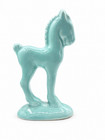Vintage Mcm Ceramic Horse Figurine 5  Aqua Blue Green Colt Foal Pony