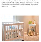 New Sealed Naturepedic Organic Breathable Mini Crib Mattress Light Weight Infant