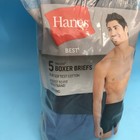 Hanes Men s 5-pack Best Tagless Boxer Briefs Size Xl Blue Assorted Brand New
