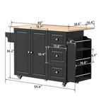 Kitchen Island Rolling Trolley Carts Storage Cabinet W  3 Drawer Drop Leaf